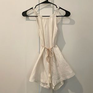 Backless linen romper